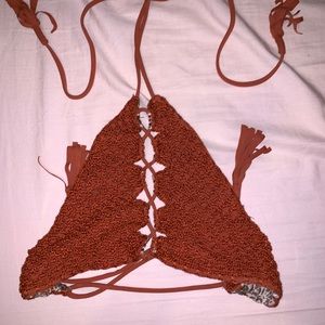 Acacia Lei Crochet Top in Mai Tai